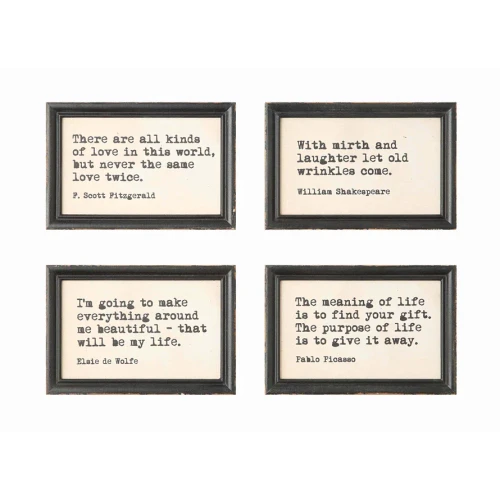WOOD FRAMED WALL DECOR WITH SAYING