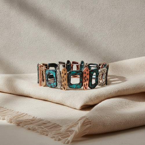 PATINA GEOMETRIC STRETCH BRACELET