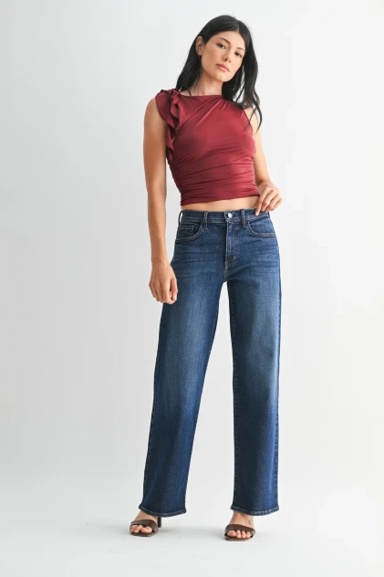 MID RISE LOOSE STRAIGHT REGULAR HEM DENIM