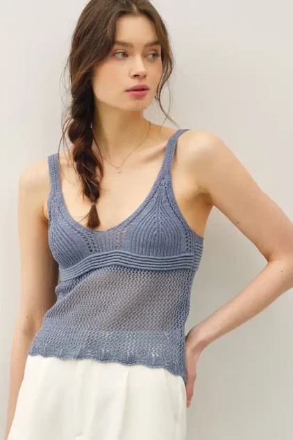 BODICE CROCHET KNIT TANK