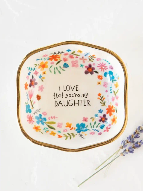 ANTIQUED TRINKET BOWL - DAUGHTER
