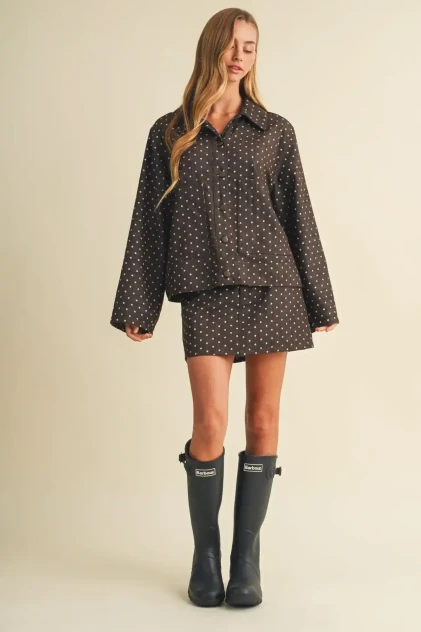 POLKA DOT OVERSIZED JACKET