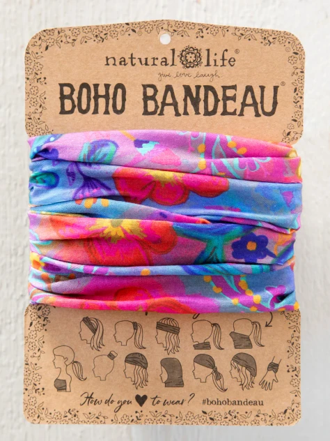 FULL BOHO BANDEAU HEADBAND-NEON FLORAL