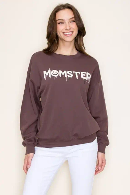 MOMSTER WITH PUMPKIN PREMIUM SWEATSHIRT