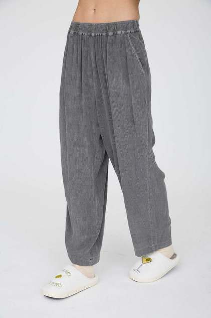CRINKLE PLISSE ELASTIC WAIST LOUNGE PANTS