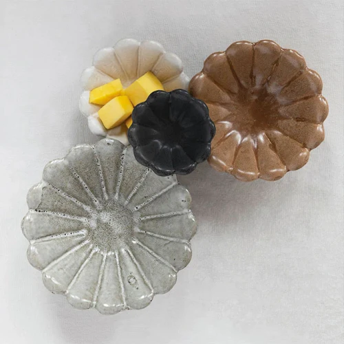 REACTIVE GLAZE MULTICOLOR STONEWARE FLOWER BOWLS