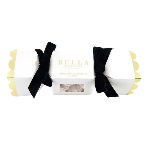 SMALL VELVET SCRUNCHIES - BLONDE - SET OF 3