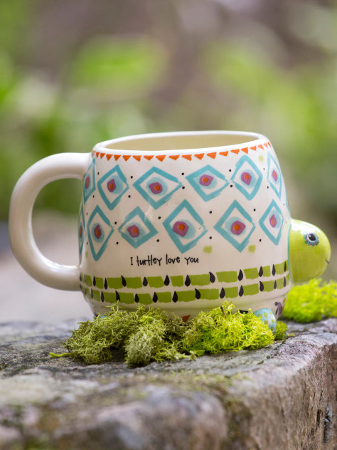 FOLK ART COFFEE MUG - MYRTLE THE TURTLE
