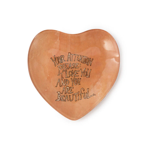 YOUR ATTENTION PLEASE SMALL HEART DECOUPAGE PLATE