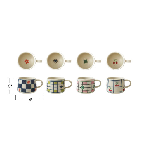 12 OZ. HAND-PAINTED STONEWARE MUG