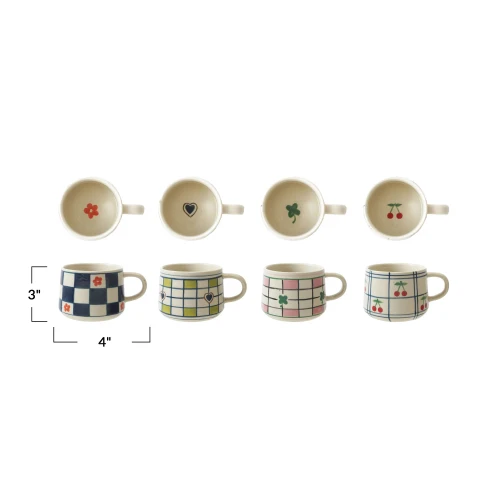 12 OZ. HAND-PAINTED STONEWARE MUG