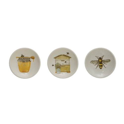 DISH WITH BEES AND HONEY