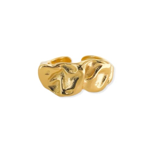 WATER RESISTANT ADJUSTABLE WRINKLY GOLD RING