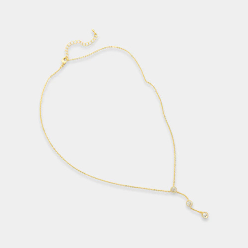 DAINTY CHAIN NECKLACE WITH CZ DROP
