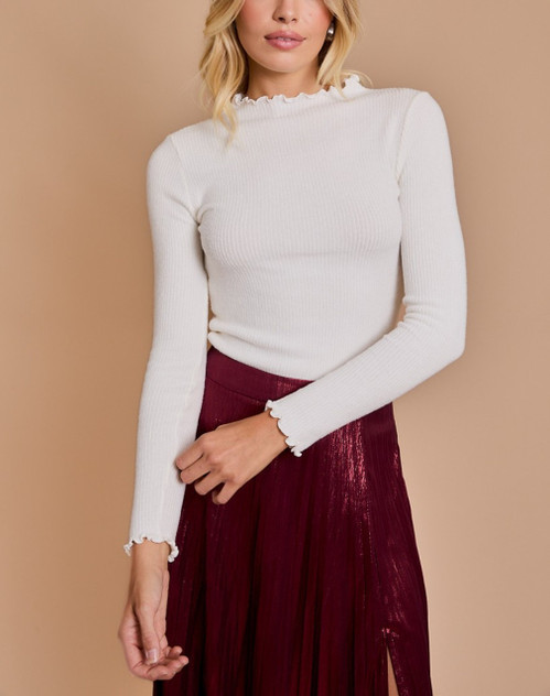 LETTUCE HEM MOCK NECK