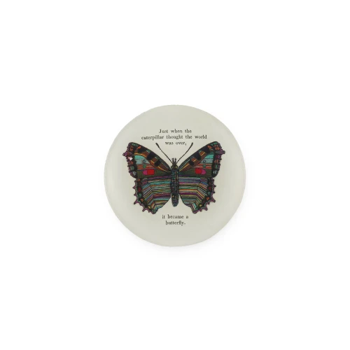 BUTTERFLY MINI ROUND DECOUPAGE PLATE