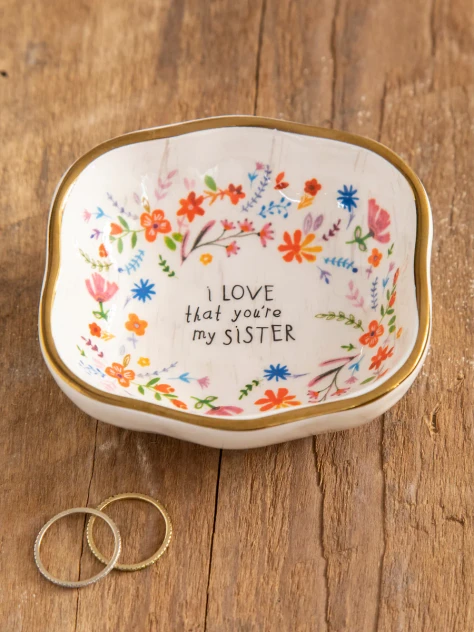 ANTIQUED TRINKET BOWL - SISTER