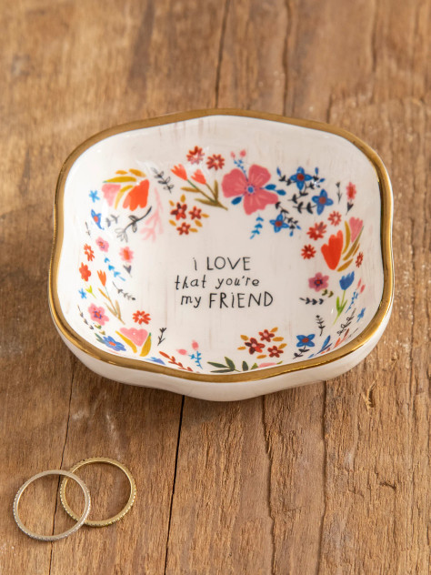 ANTIQUED TRINKET BOWL - FRIEND
