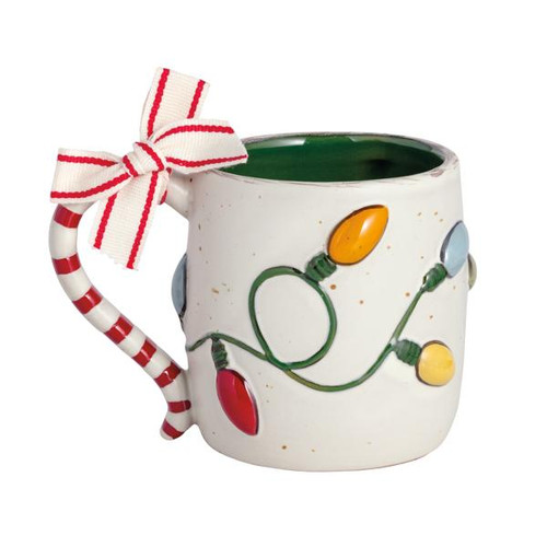 CHRISTMAS LIGHTS BOW MUG