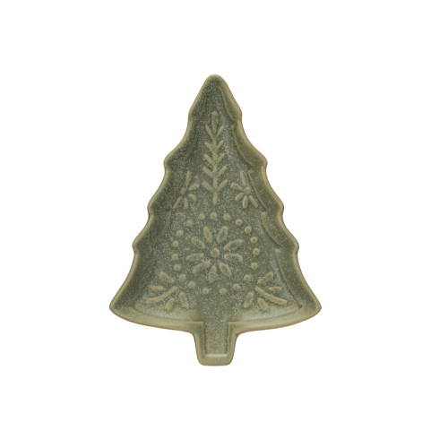 STONEWARE TREE SHAPED PLATE