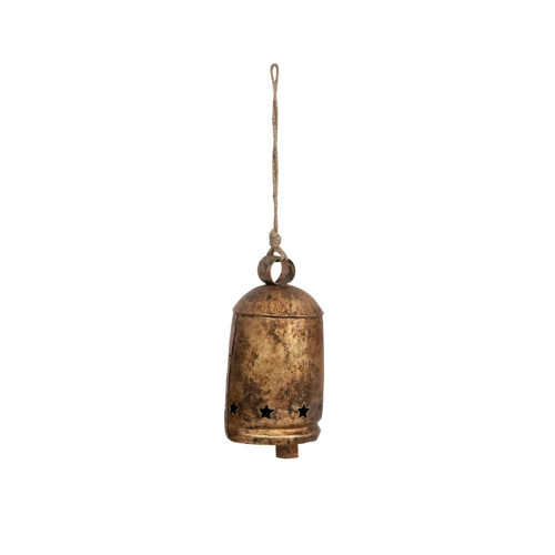LARGE CHRISTMAS METAL BELL WITH STARS