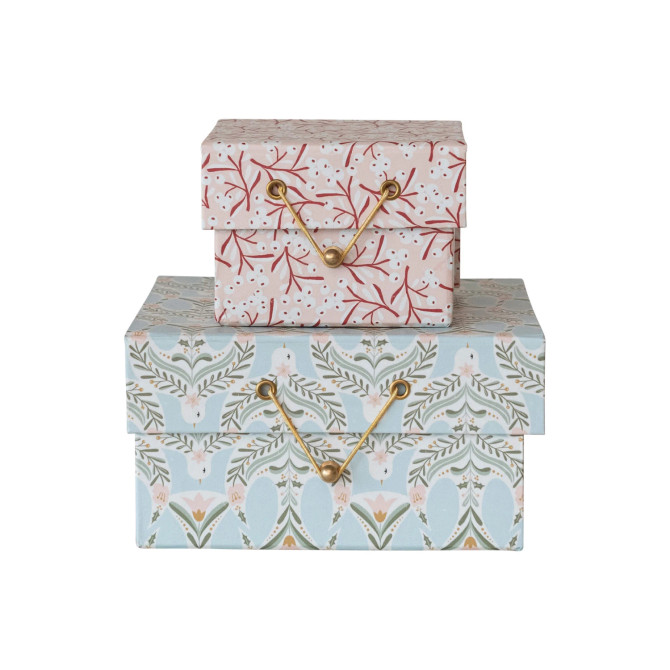 PRINTED GIFT BOXES BERRY/DOVE PATTERNS