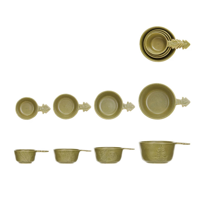 STONEWARE TREE MEASURING CUPS