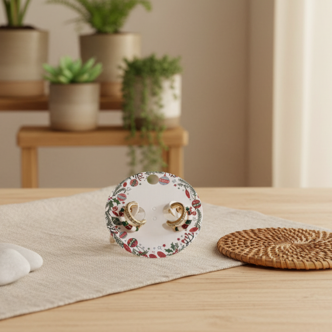 FESTIVE CANDY CANE SPARKLE CLIP-ON EARRINGS