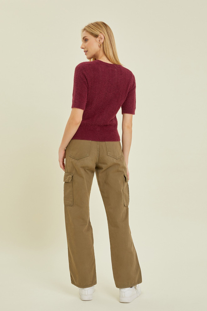 ULTRA SOFT KNIT SHORT SLEEVE TOP