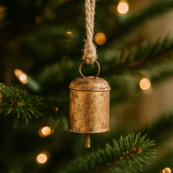 BARREL BRASS BELL ORNAMENT