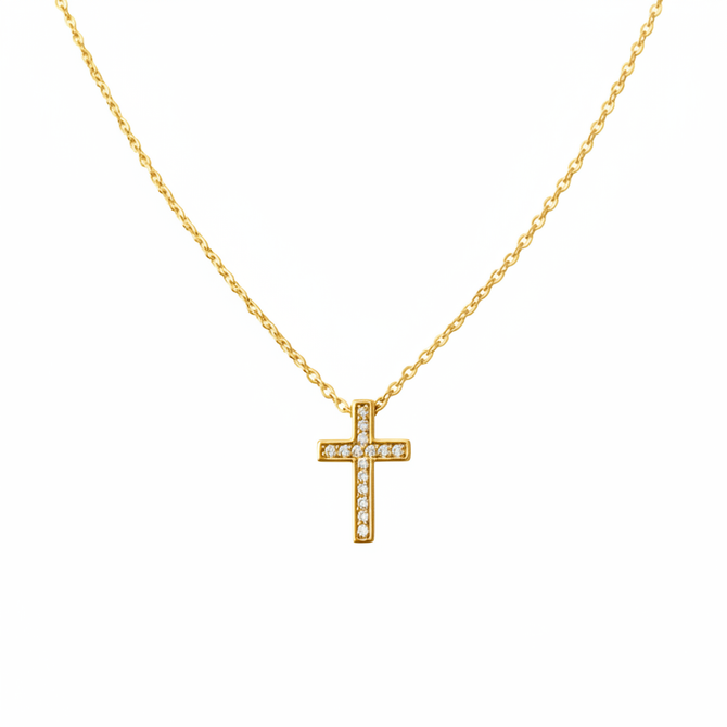 GOLD DAINTY FREE SPIRIT CROSS NECKLACE