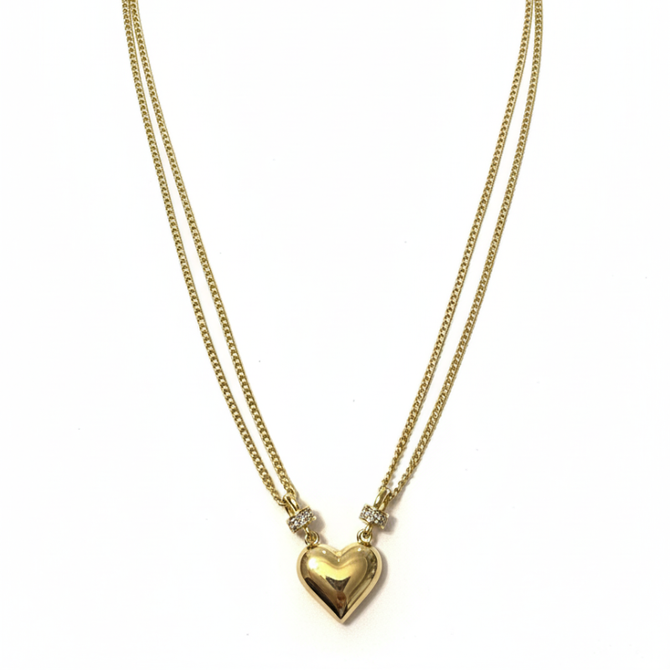 DAINTY LAYERED HEART NECKLACE