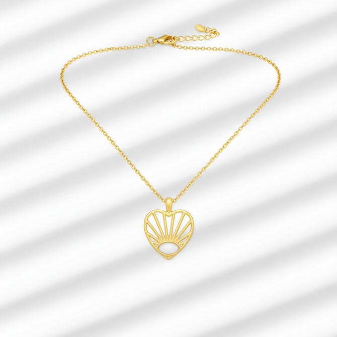BOHO GOLD SUNRISE HEART NECKLACE