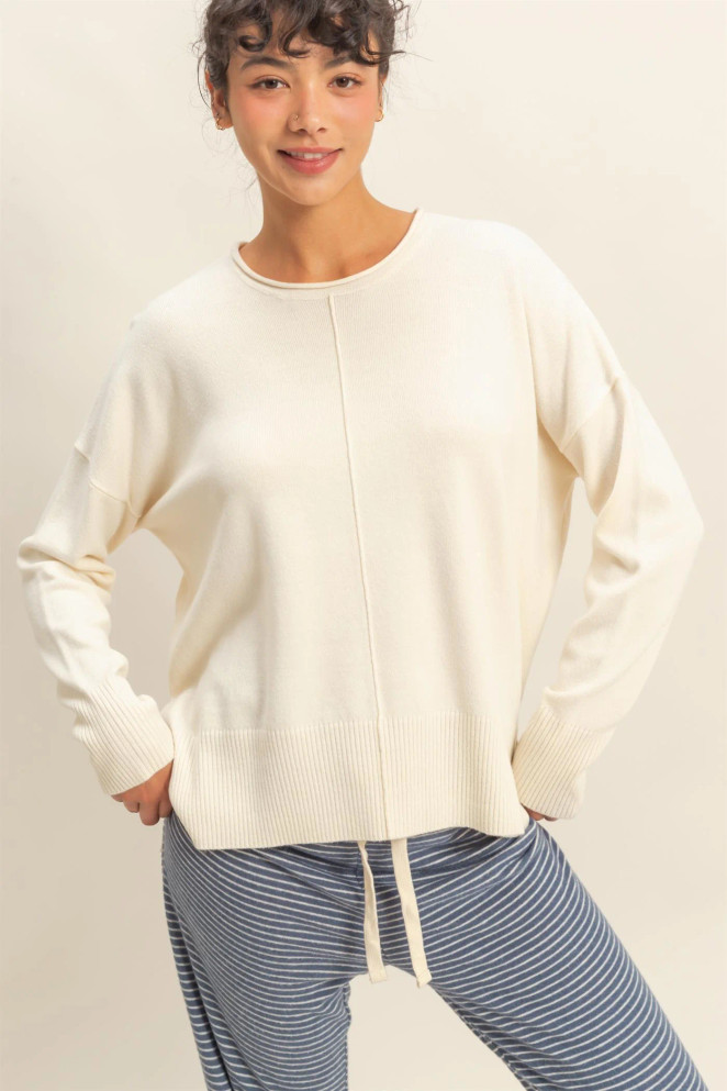 ROLL NECK DROP SHOULDER SWEATER