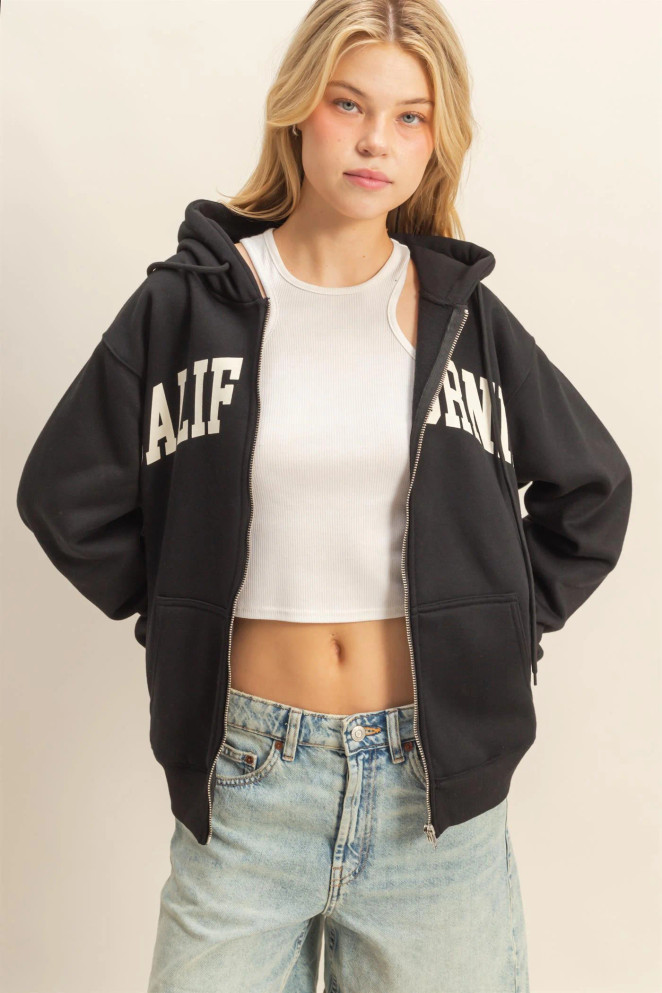 CALIFORNIA GRAPHIC FULL ZIP HOODIE