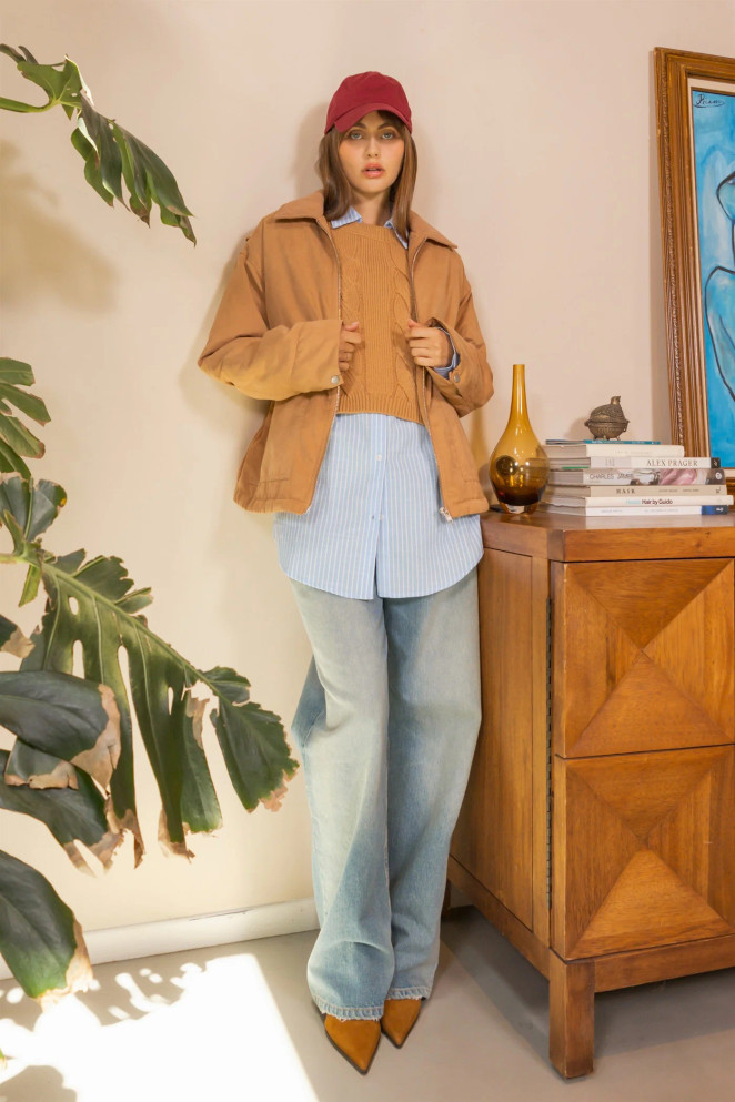 ZIP FRONT PUFFER BARN JACKET