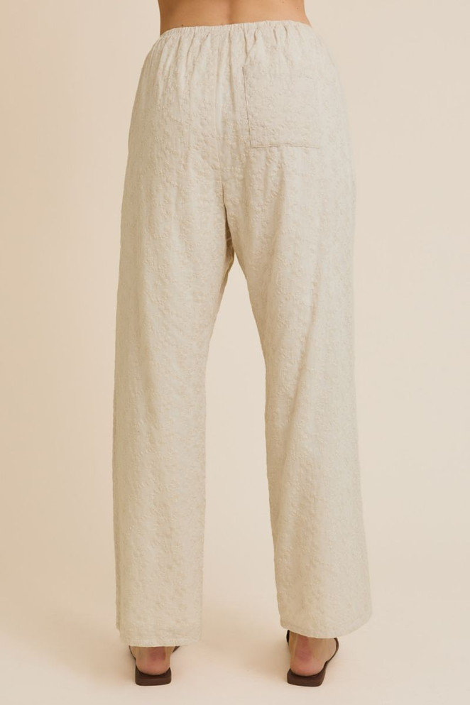 DRAW STRING WAIST EYELET PANTS