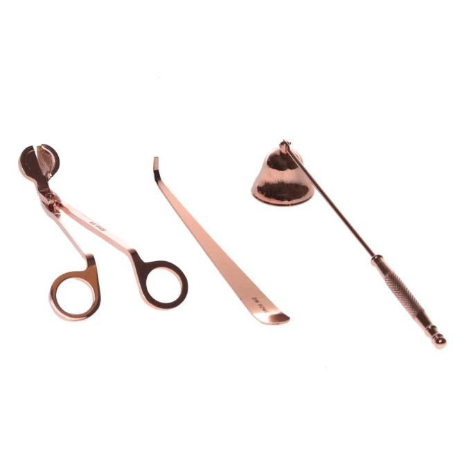 ROSE GOLD WICK CANDLE TRIMMER SET