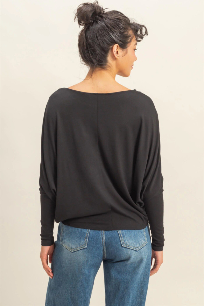 LONG SLEEVE DOLMAN TOP
