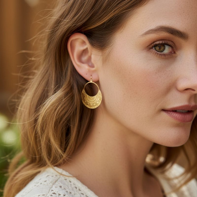 BOHO FILIGREE METAL DROP EARRING