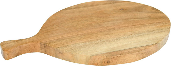 ROUND ACACIA WOOD CHEESE HANDLE CUTTING BOARD