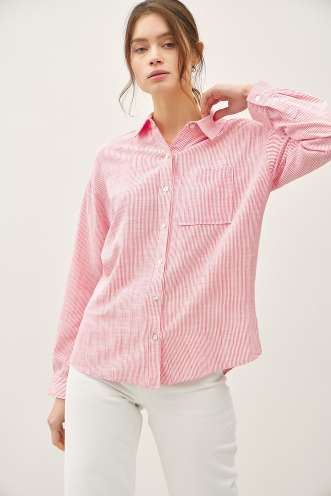 PINSTRIPE BUTTON DOWN SHIRT