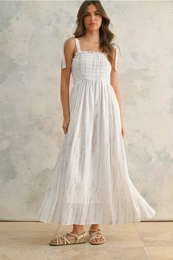 TIE DYE PRINTED MAXI DRESS