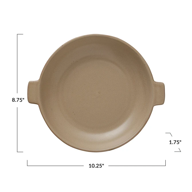STONEWARE PLATE HANDLES REACTIVE GLAZE