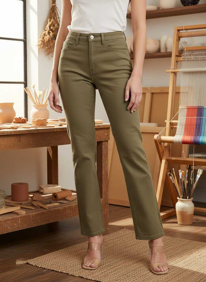WIDE LEG DENIM PANTS