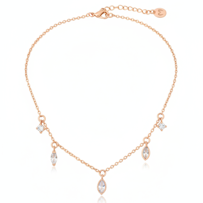 DELICATE RHINESTONE STATION NECKLACE