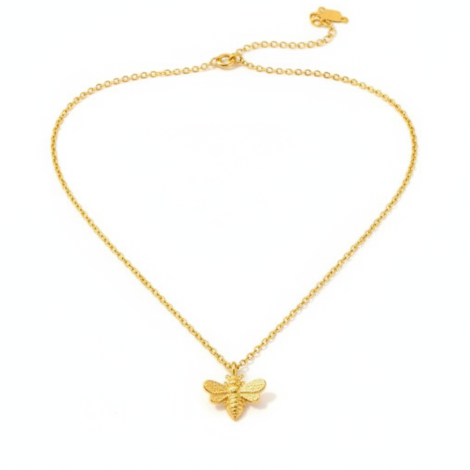 MINI BEE GOLD PENDANT DAINTY NECKLACE