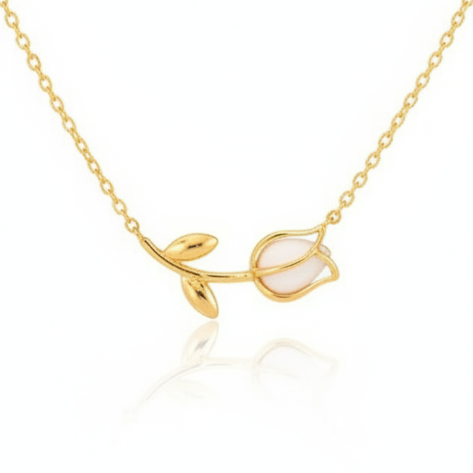 TULIP PENDANT GOLD DAINTY NECKLACE