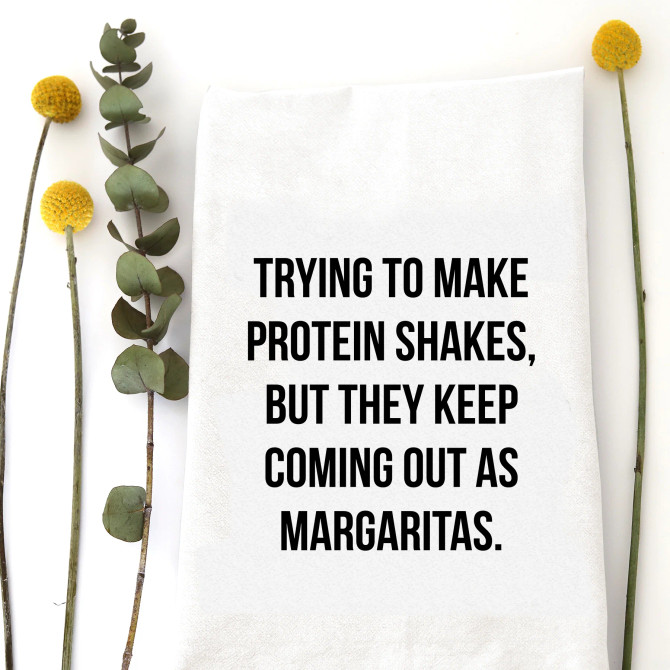 PROTEIN SHAKES KITCHEN TEA TOWEL