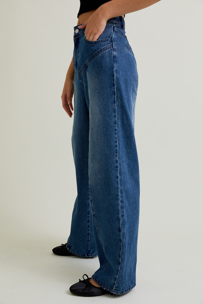 HIGH RISE WID LEGE DENIM